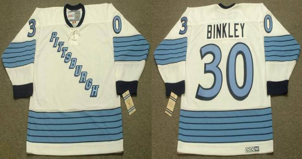 2019 Men Pittsburgh Penguins #30 Binkley White CCM NHL jerseys